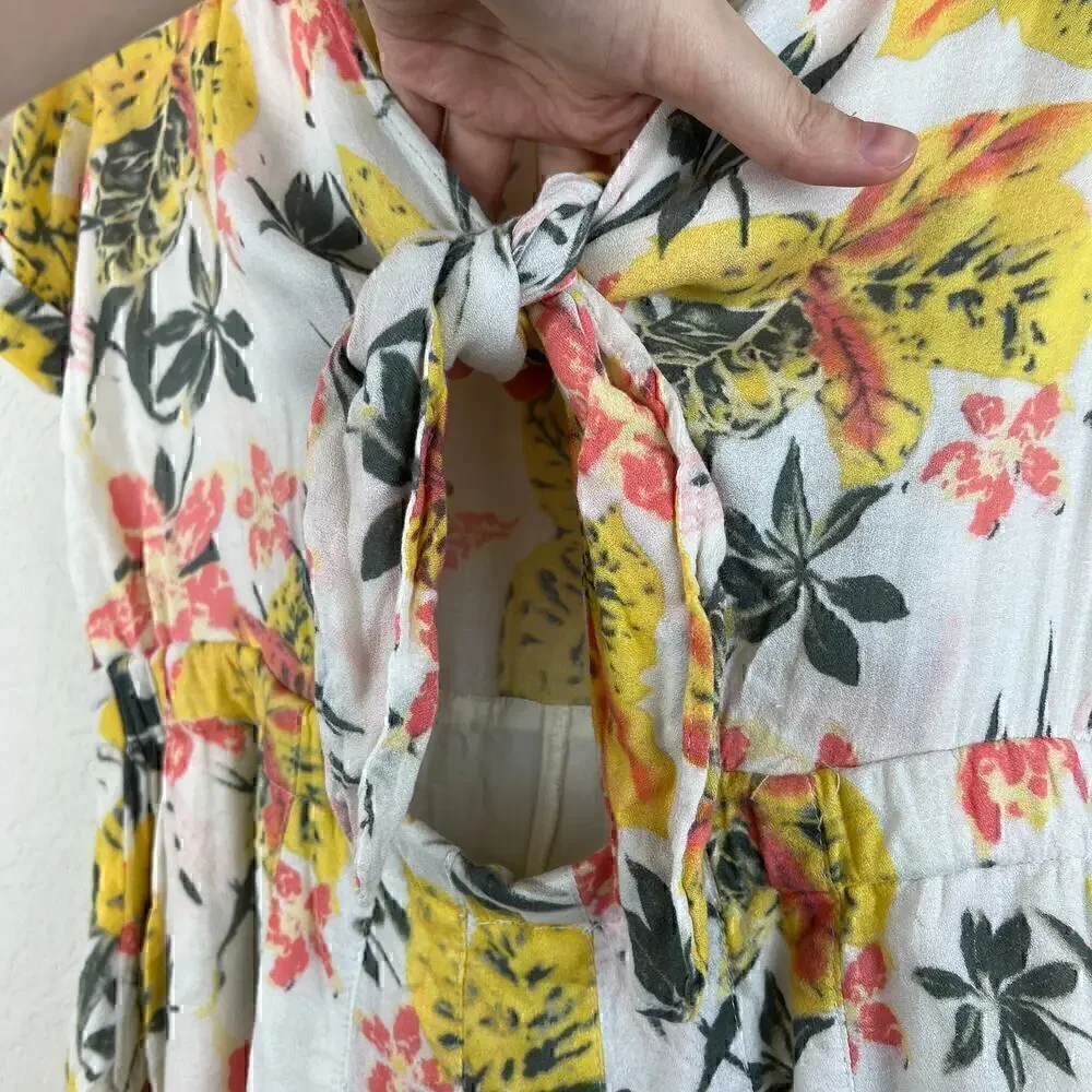 Free People x REVOLVE Part Time Lover Mini Floral Dress in Lily Combo Size 6 - Picture 4 of 10